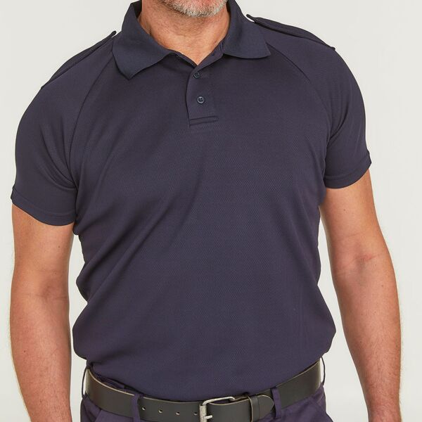 Unisex Wicking Polo with Fixed Epaulettes Thumbnail